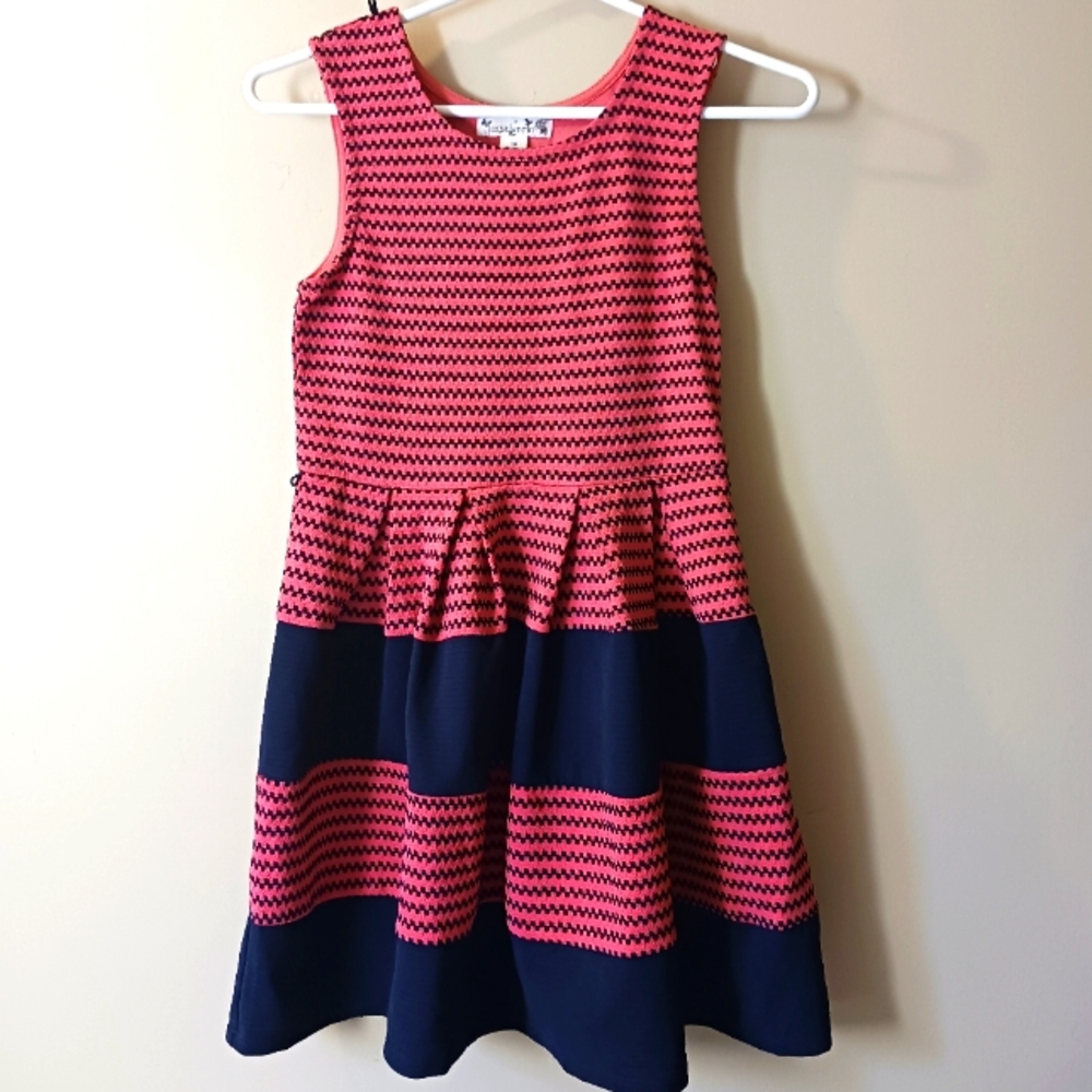 Girls Knitworks knit chevron midi A-frame dress
